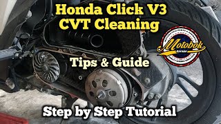 Honda Click V3 CVT Cleaning Step by Step Tutorial with Tips amp Guide [upl. by Okiruy]