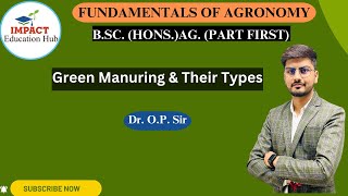 Green Manuring II Manure and Fertilizer II Fundamentals of Agronomy for BSc Agriculture First Sem [upl. by Nies]