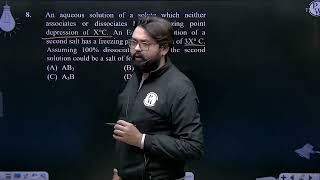 An aqueous solution of a solute which neither associates or dissociates has a freezing point dep [upl. by Adekan]