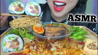 ASMR BEST RAMEN  SUSHI ROLL EATING SOUNDS LIGHT WHISPERS  SASASMR [upl. by Ahsimit]