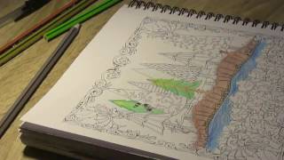 Coloring trees Johanna Basford coloring calendar [upl. by Mairhpe]