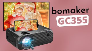 BOMAKER GC355 Projector Review  6500 Lumens Brightness Screen Mirroring Android Features [upl. by Olney]