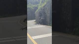 Highway cement retaining wall collapse process [upl. by Lewie]