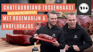 Chateaubriand op de BBQ ossenhaas met rozemarijn en knoflookjus  Kerstgerecht 🎄 [upl. by Alamac]