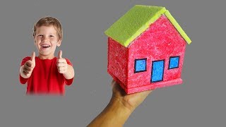 How to Make Small Thermocol House Model  Very Easy and Quickly  School Project for Kids DIY [upl. by Alverson9]