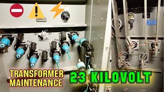 23 Kilovolt Transformer Maintenance Routine Actual Overview  Local Electrician [upl. by Tuckie471]