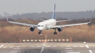 Scary Plane Landing  Boeing 757 Crosswind fight HQ full HD [upl. by English]