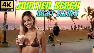 Jomtien Beach Road and Rompho Jr Night Drive 2024 February Pattaya Thailand [upl. by Biancha]