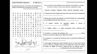 CAÇAPALAVRAS Migrantes 4º ano EF [upl. by Gerry]