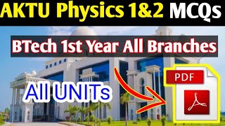 Engineering Physics MCQs All Units with Answers  Free pdf Download AKTU BTech 1st Year Physics [upl. by Cinderella]