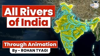 Learn All Rivers of India through 3D Animation  Drainage amp Catchment  UPSC IAS amp Competitive Exams [upl. by Aziram]