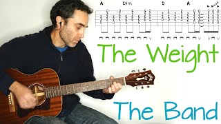 The Weight  The Band  guitar lesson  tutorial  cover with tab [upl. by Oiluarb738]