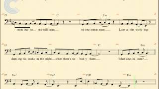 Tuba  Eleanor Rigby  The Beatles  Sheet Music Chords amp Vocals [upl. by Pappas]