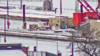 After closing the Soo locks they prepare to drop in the last stop log before maintenance can begin [upl. by Corrianne]