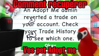 Comment récupérer ses pet sur adopt me  roblox  si tu t’es fait scam  ❗️❗️❗️ [upl. by Olleina895]