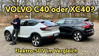 Volvo C40 oder XC40 Recharge KompakteElektroSUV im Vergleich  Review  Test  2022 [upl. by Norean]