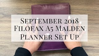 SEPTEMBER PLANNER SET UP  FILOFAX MALDEN A5 [upl. by Bekki]