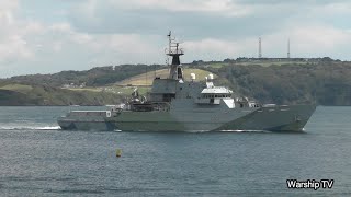 HMS TYNE P281 UNDERGOES NAVIGATION TRAINING INTO DEVONPORT NAVAL BASE 16724 [upl. by Mirna]