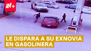 Exnovio balea a mujer en gasolinera policías lo atrapan al instante  N [upl. by Eenet]