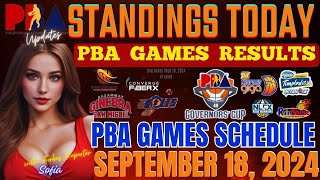 PBA Standings today September 18 2024  pba live today Updates  PBA Results amp PBA Schedule today [upl. by Ecirtnahs910]