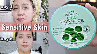 HOW I CALM MY SENSITIVE SKIN  Luxe Organix Cica Soothing Gel Review  May Santos [upl. by Alisha]