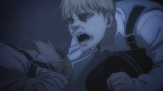 Armin Crying Over His Unconscious Body English Dub Rumbling Across World  Attack on Titan Finale [upl. by Lusar]