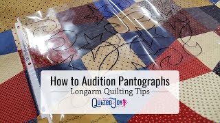 How to Audition Paper Pantographs  Longarm Quilting Tips from Quilted Joy [upl. by Theron106]