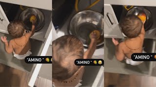 Odell Beckham Jr Walks In On Son Making Mango He Makes Him Say Mango [upl. by Mattah37]