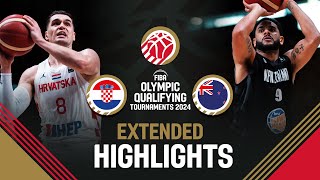 Croatia 🇭🇷 vs New Zealand 🇳🇿  Extended Highlights  FIBA OQT 2024 Greece [upl. by Niamreg]