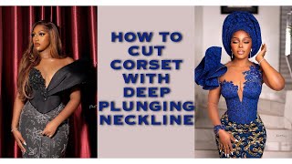 How to cut corset with a plunging neckline and illusion net [upl. by Norted]