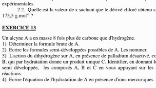 Les alcynes Exercice 1 [upl. by Greenwell994]