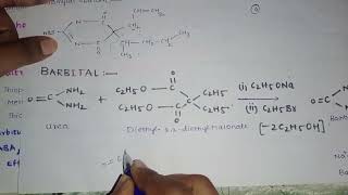 synthesis of barbitalbarbituratesunit4 DRUGS ACTING ON CNS [upl. by Rudy]