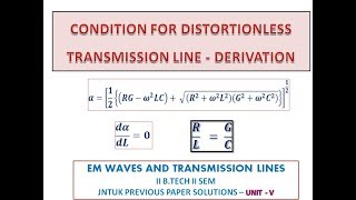 DISTORTIONLESS LINE  MINIMUM ATTENUATION  EM WAVES AND TRANSMISSION LINES PREVIOUS PAPERS [upl. by Ahsemat]