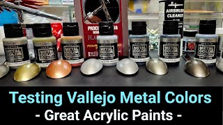 Testing Vallejo Metal Colors  Great Acrylic Metal Paints [upl. by Aennil]