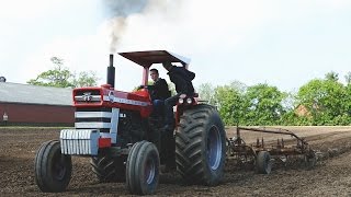 Massey Ferguson 1100  Ploughing With 6furrow Plough  Ferguson Days 2016 [upl. by Buyse]