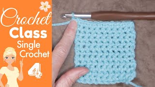 Single Crochet Stitch Tutorial 🧶 How to Crochet for Beginners 🐌 Slow Motion 👉 CROCHET CLASS 4 [upl. by Ynoyrb201]