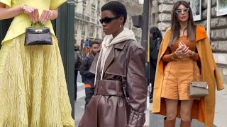 Hermès Paris Fashion Week 🇲🇫 BEST STREET STYLE parisfashionweek vogue [upl. by Assyle]