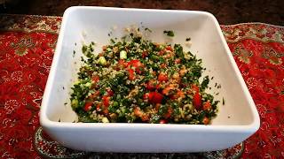 طرز تهیه تبولی «سالاد لبنانی» متفاوت وخوشمزه با آشپزخانه فریبا Tabouli Arabic salad [upl. by Barrow]