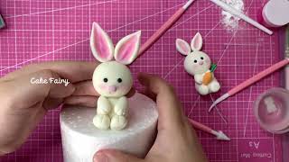 How to make fondant bunny cake topper [upl. by Nedi381]