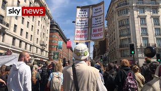 COVID19 UK Thousands protest coronavirus rules in London [upl. by Malcah]