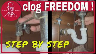 How to Open Up a Slow Sink Drain Clog  Remove a PTrap and Drain Stopper [upl. by Bedell601]