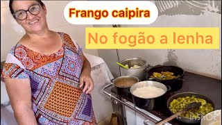 Chácara da irmã Elza Canelinhas SC Ela fez um delicioso Frango caipira no fogão a lenha… [upl. by Menzies850]