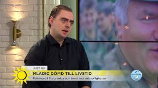 Mladics dom quotJag känner tillfredsställelse och delvis rättvisaquot  Nyhetsmorgon TV4 [upl. by Haslett723]