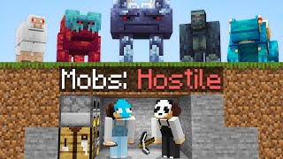 Minecraft But All Mobs Are Hostile And Custom [upl. by Marrilee]