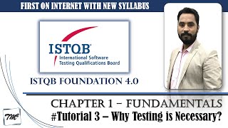 ISTQB FOUNDATION 40  Tutorial 3  12 Why Testing is Necessary  ISTQB Tutorials  TM SQUARE [upl. by Lucille712]