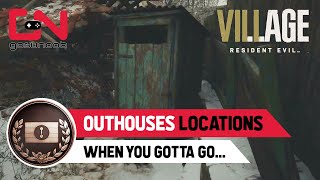 All Outhouse Locations Resident Evil Village 8  When you Gotta Go Trophy [upl. by Teyut]