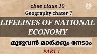 LIFELINES OF NATIONAL ECONOMY 10TH CBSEIN MALAYALAM [upl. by Eidualc]