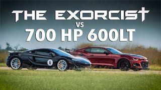 THE EXORCIST Camaro ZL1 1LE vs 700 HP McLaren 600LT  Street Race Comparison [upl. by Mather]