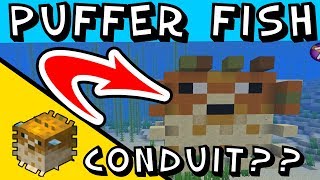 Minecraft Puffer fish  build a puffer fish  Conduit Build  Ps4 Xbox one Pc Wii Pocket [upl. by Limaa]