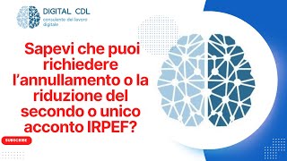 Annullamento o riduzione del secondo o unico acconto IRPEF e o cedolare secca Possibile [upl. by Duck]